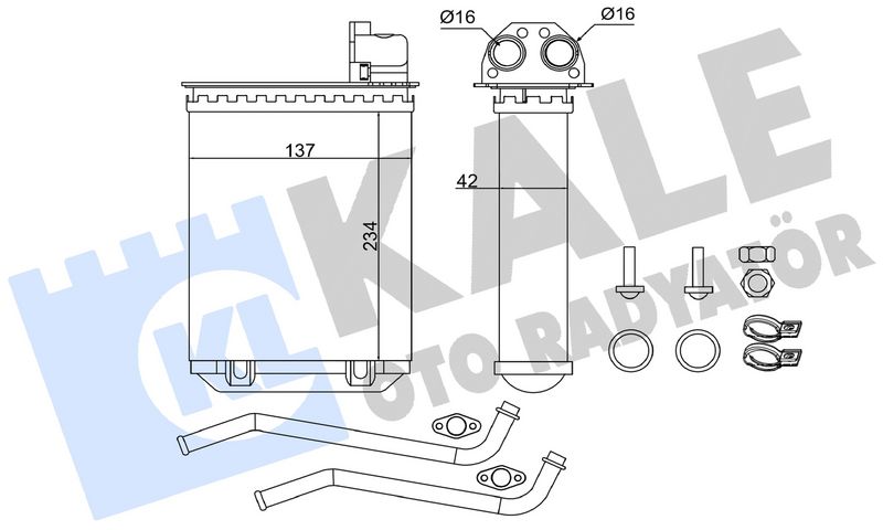 KALE OTO RADYATÖR 346495 - Heat Exchanger, interior heating