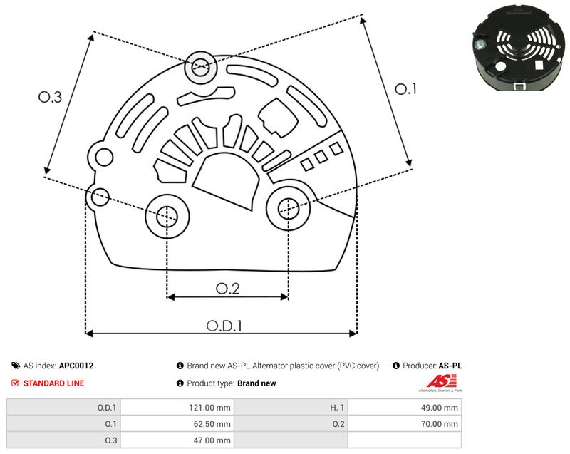 Kaitsekate, generaator, AS-PL APC0012