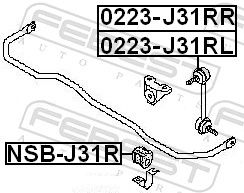 FEBEST 0223-J31RR Link/Coupling Rod, stabiliser bar