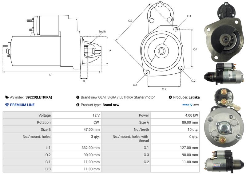 AS-PL S9220(LETRIKA) Starter