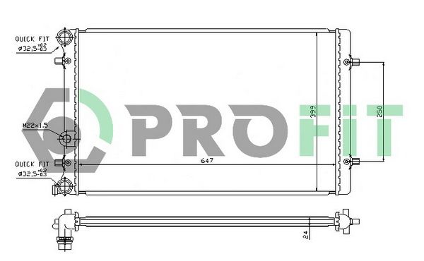 Радіатор, система охолодження двигуна, Profit 9523A2