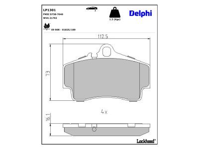 DELPHI LP1301 - Brake Pad Set, disc brake