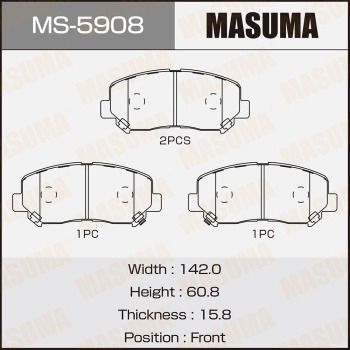 Комплект гальмівних колодок, Masuma MS5908