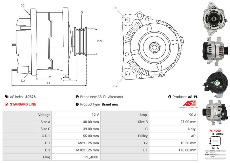 AS-PL A0328 Alternator