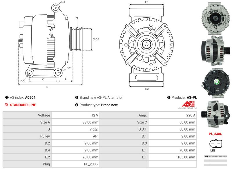 AS-PL A0504 Alternator