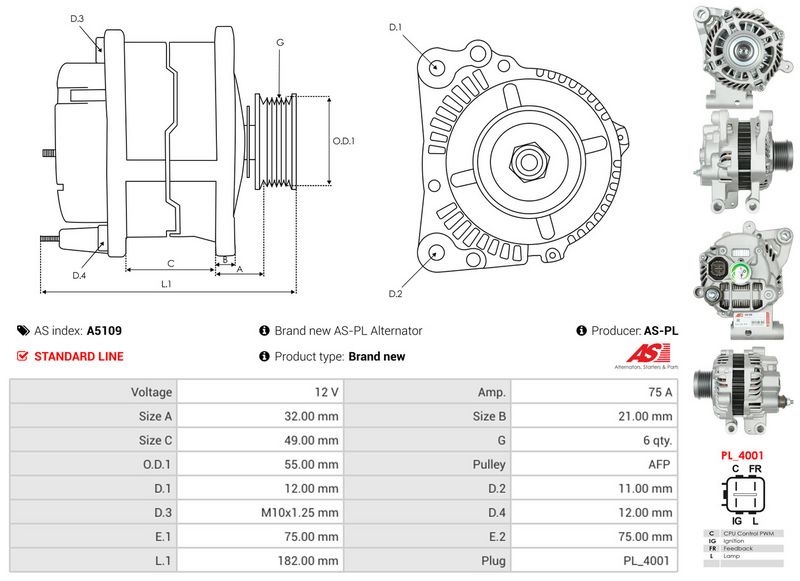 AS-PL A5109 Alternator