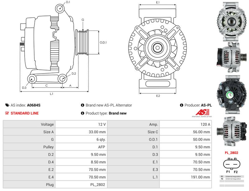 AS-PL A0684S Alternator