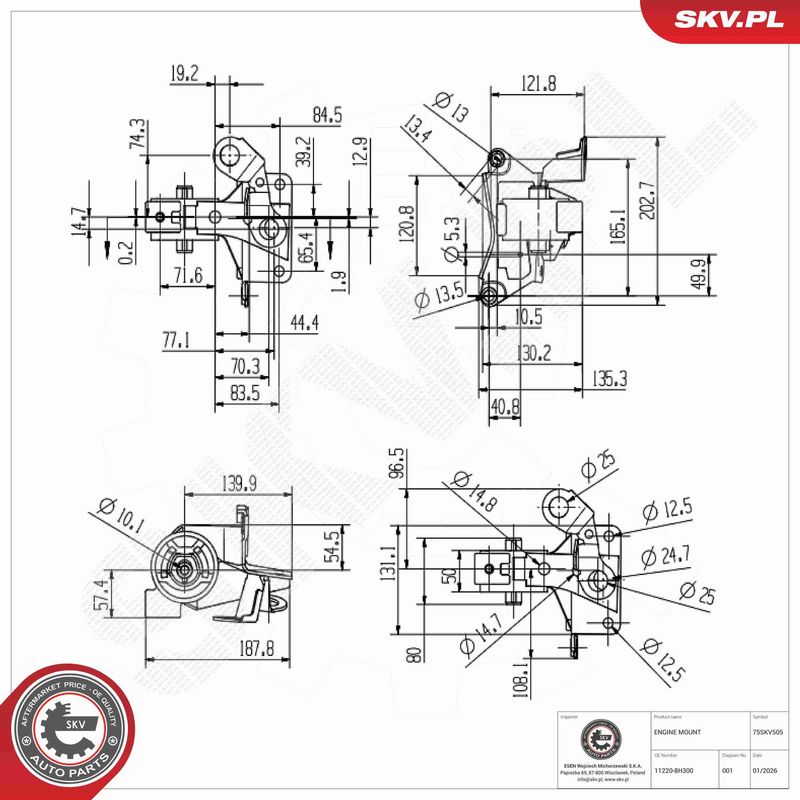 ESEN SKV 75SKV505 Mounting, engine