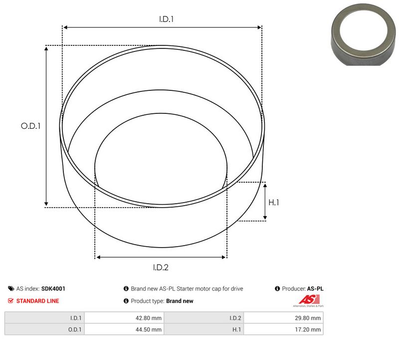 Remondikomplekt, Starter, AS-PL SDK4001