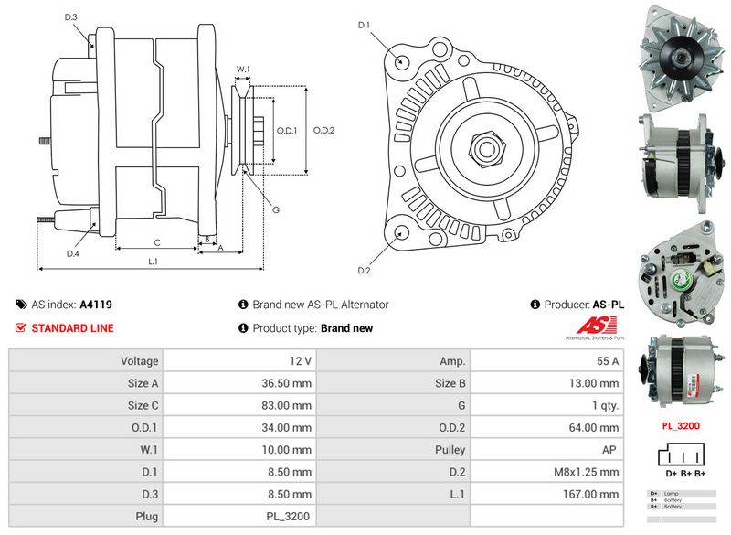 AS-PL A4119 Alternator