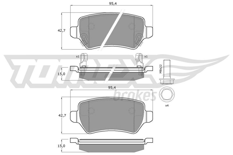 TOMEX Brakes TX 12-97 Stabdžių trinkelių rinkinys, diskinis stabdys