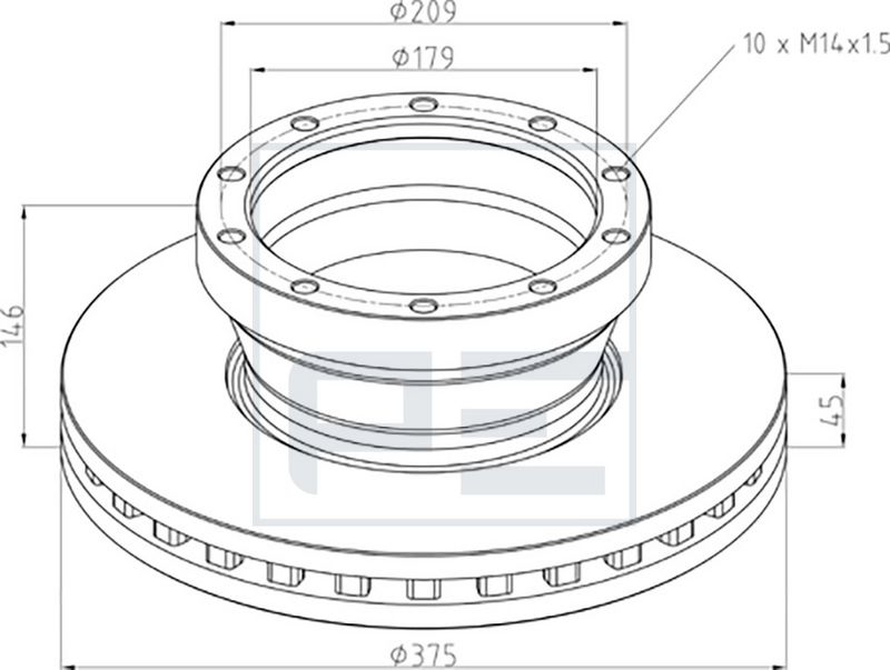 kotouč brzdový DAF 55LF zadní 106.205-00A