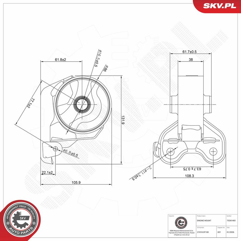 This part match OEM code: 21910-2F110