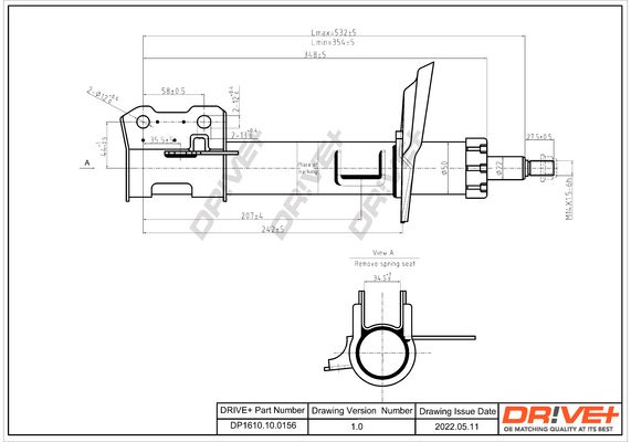 Амортизатор, Dr!Ve+ DP1610.10.0156