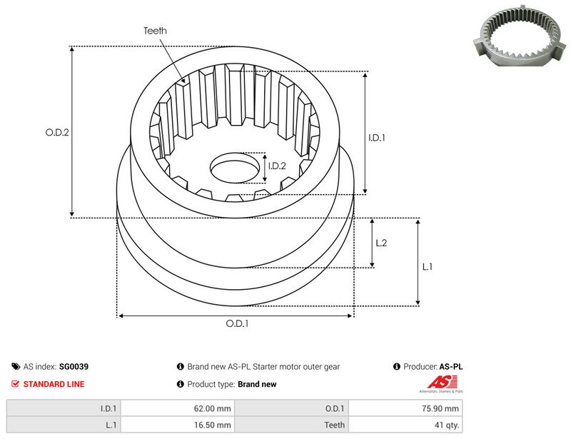 AS-PL SG0039 Repair Kit, starter