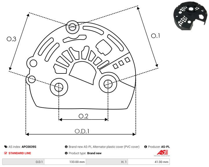 AS-PL APC0039S Protective Cap, alternator