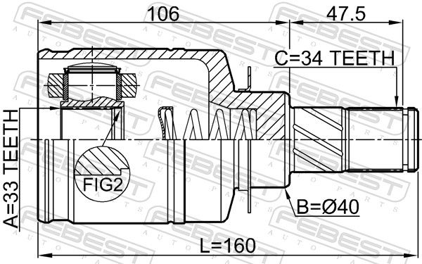 FEBEST 2411-CAPTLH Joint Kit, drive shaft