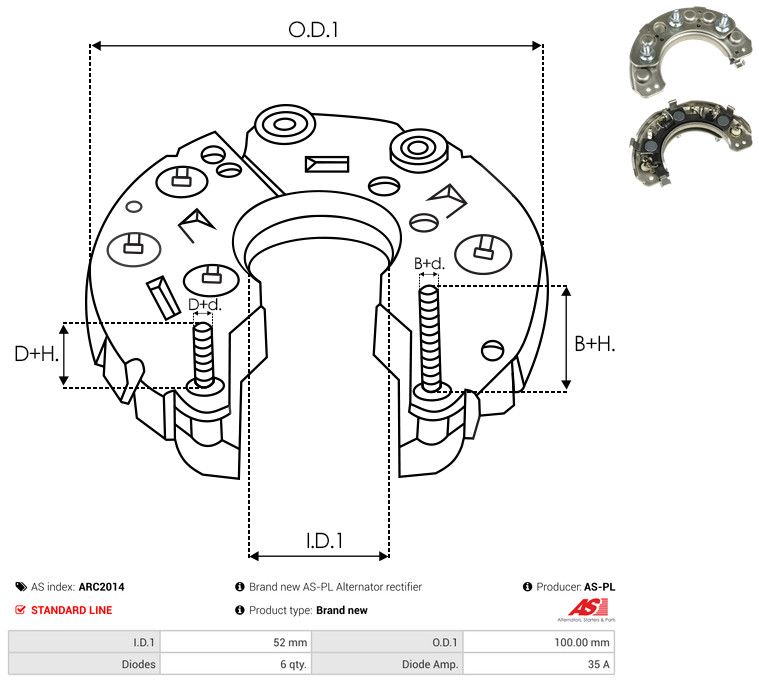 AS-PL ARC2014 Rectifier, alternator
