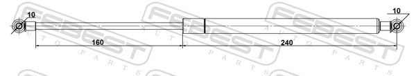 FEBEST 42117-001 Gas Spring, bonnet