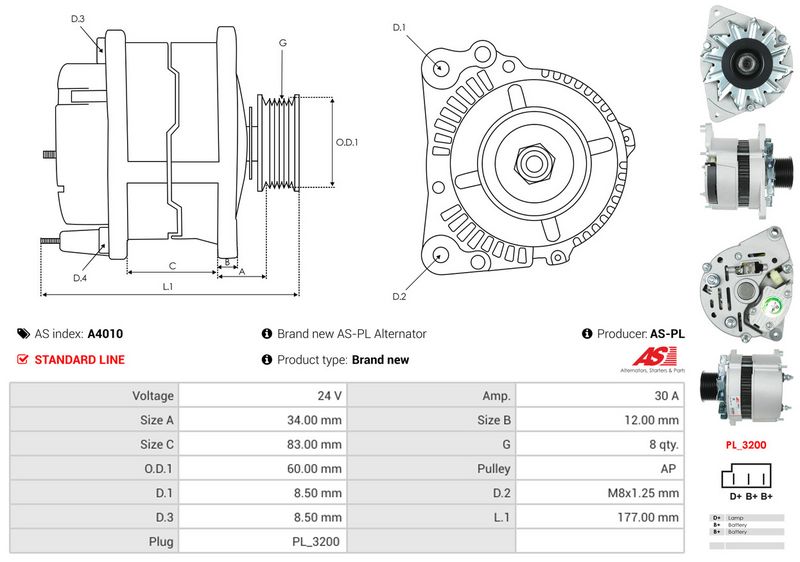AS-PL A4010 Alternator