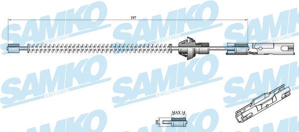 Тросовий привод, стоянкове гальмо, Samko C0250B