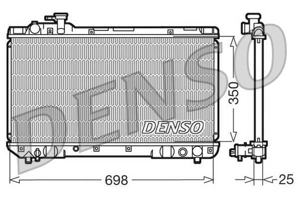 Радіатор, система охолодження двигуна, Denso DRM50020