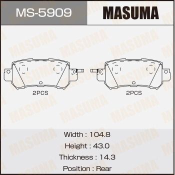 Колодки гальмівні задні Mazda CX-5 (11-) (MS-5909) MASUMA