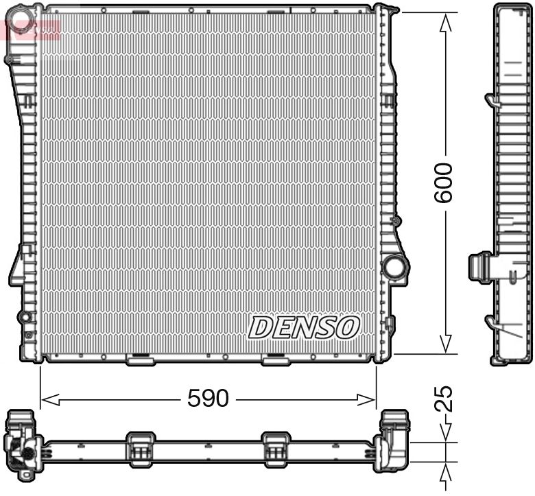 Радіатор, система охолодження двигуна, Denso DRM05113