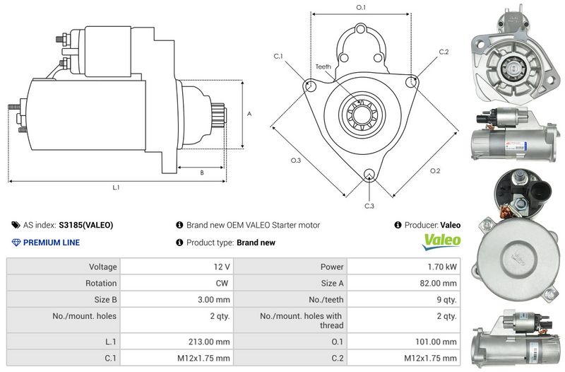 AS-PL S3185(VALEO) Starter