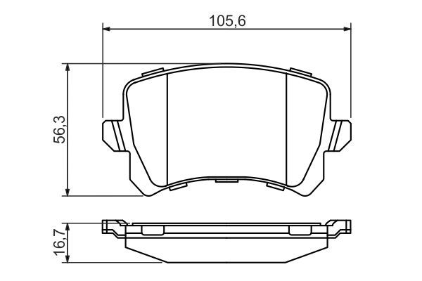 BOSCH Volkswagen Гальмівні колодок задній Passat 05- диск 288мм