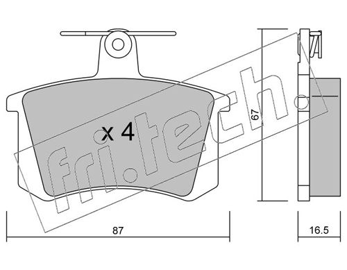 fri.tech. fékbetétkészlet, tárcsafék 050.0