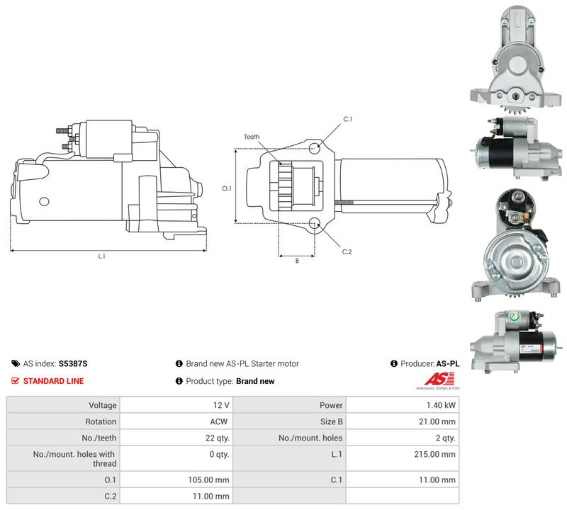 Starter, AS-PL S5387S