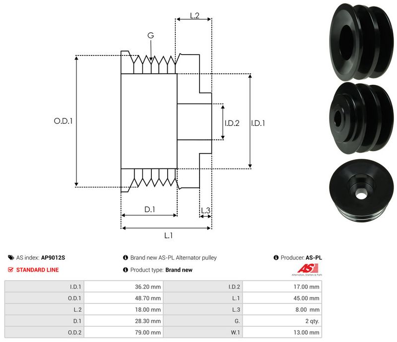 Rihmaratas, generaator, AS-PL AP9012S