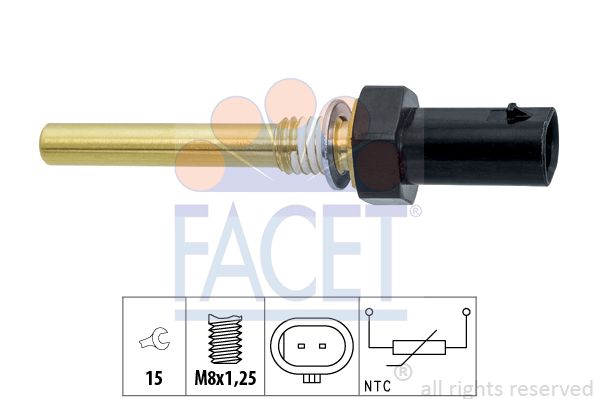 Датчик, температура оливи, Facet 7.3402