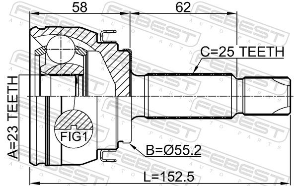 FEBEST 2210-FB Joint Kit, drive shaft