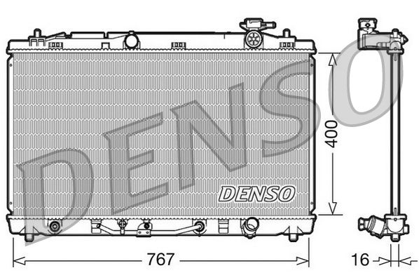 Радіатор, система охолодження двигуна, Denso DRM50030