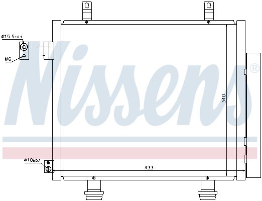 NISSENS NISSAN Радіатор кондиціонера конденсатор з осушувачем Pixo 09-, Suzuki Alto 09-