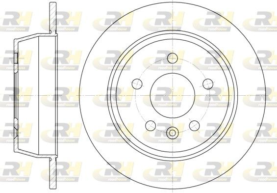Гальмівний диск, задня вісь, повн., 280мм, кількість отворів 5, Vito (638), 1996-2003, Roadhouse 6471.00