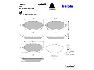 DELPHI LP3609 Brake Pad Set, disc brake