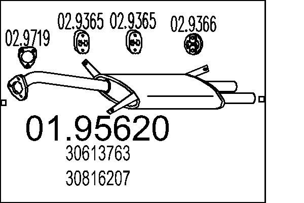 MTS hátsó hangtompító 01.95620