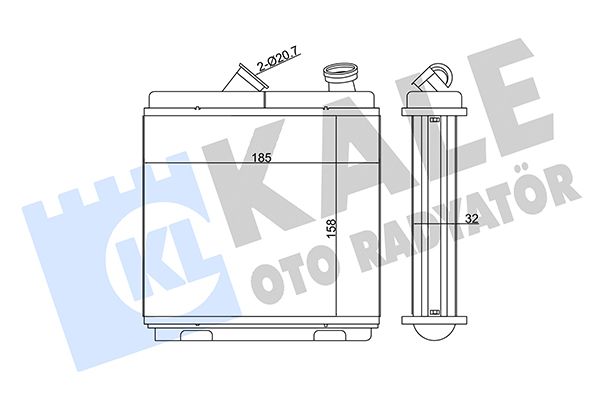 Теплообмінник, система опалення салону, Kale Oto Radyatör 346660
