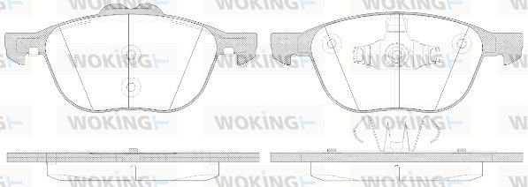 Комплект гальмівних накладок, дискове гальмо, Woking P11823.50