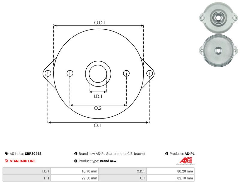 AS-PL SBR3044S Starter Lid, carburettor