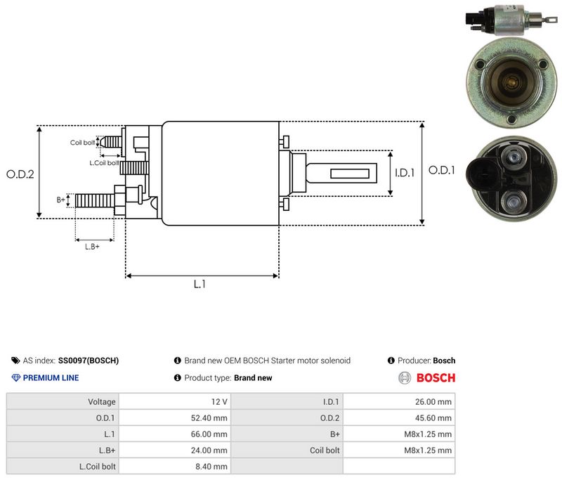 AS-PL SS0097(BOSCH) Solenoid Switch, starter