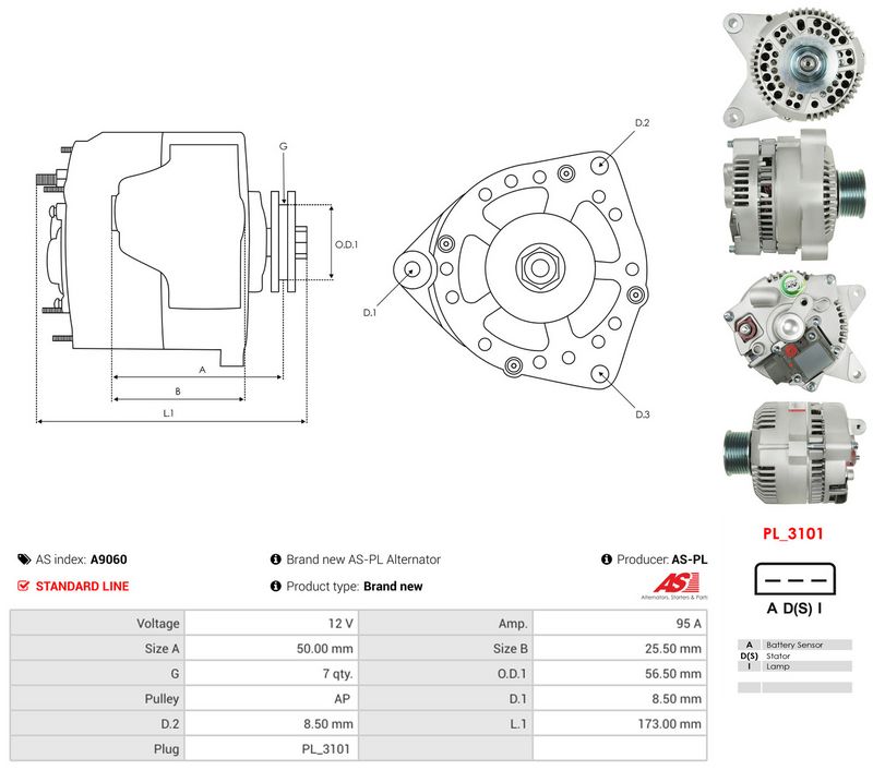 AS-PL A9060 Alternator