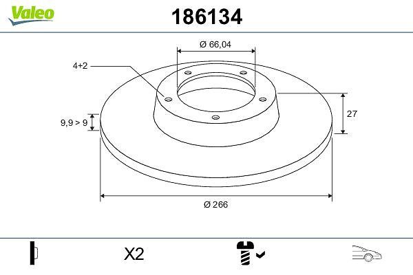 Disque+de+frein VALEO 186134