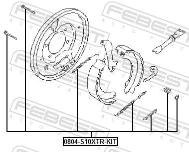 FEBEST 0804-S10XTR-KIT Accessory Kit, parking brake shoes