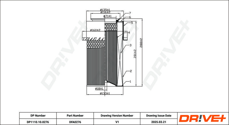 Filtru aer DP1110.10.0276 Dr!ve+