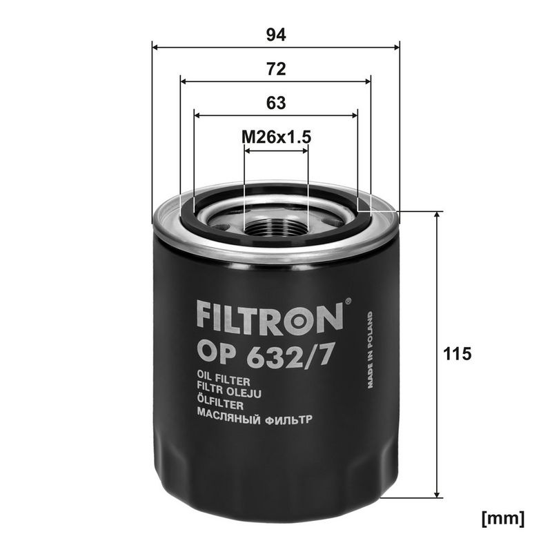 Õlifilter, FILTRON OP 632, 7