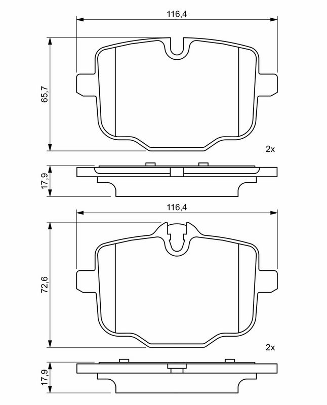 Piduriklotsi komplekt, ketaspidur, BOSCH 0 986 494 759